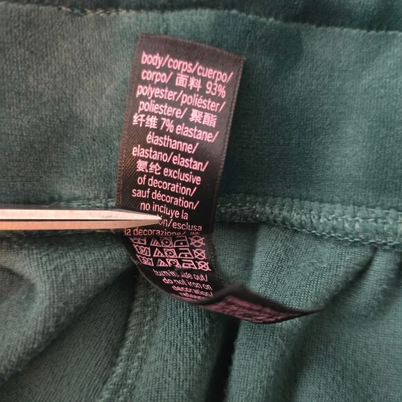 Victoria Secret Athletic Hiking Lounge Velvet Green Sweatpants Women's M - Picture 5 of 5